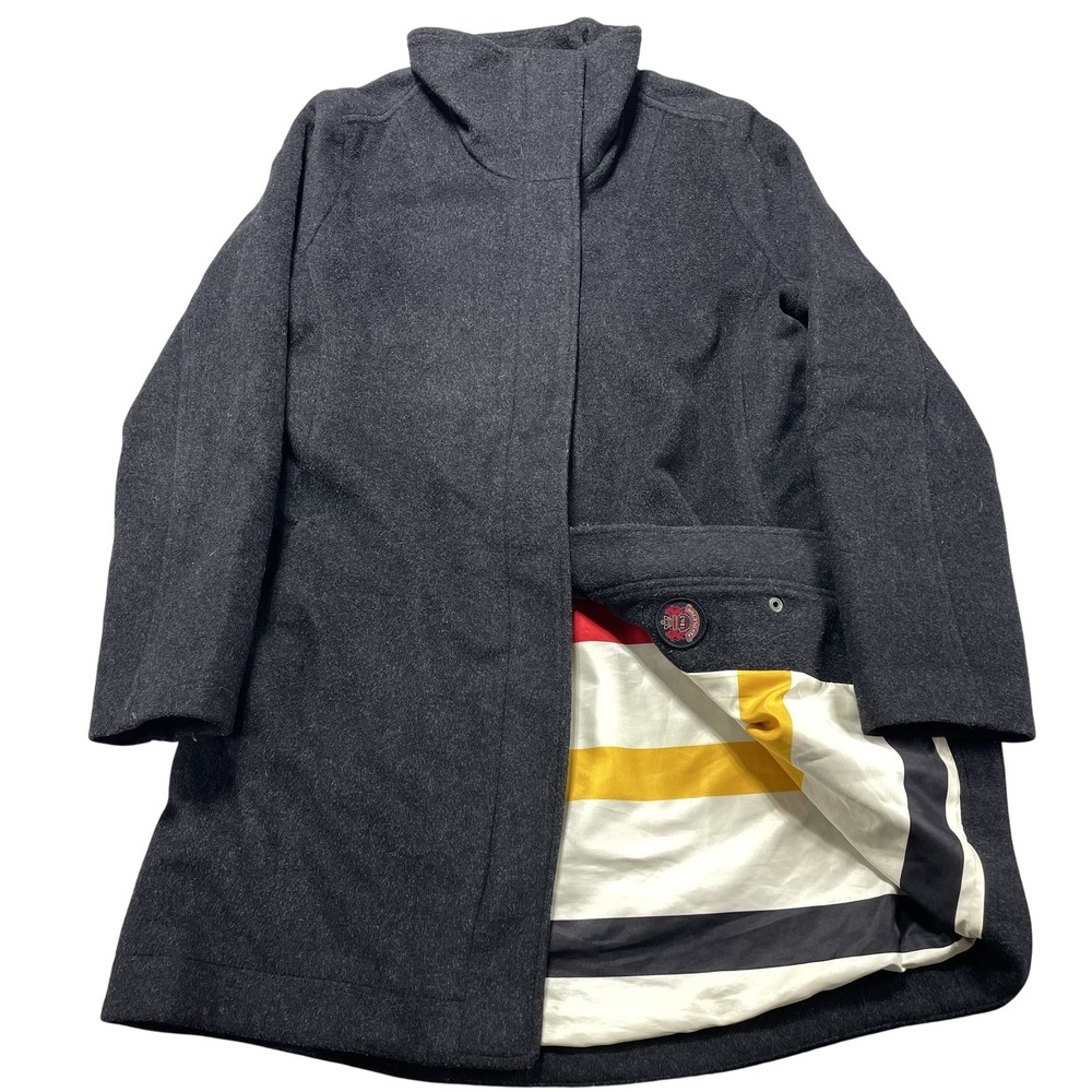 Pendleton Coat Womens Small Gray Wool Mid Length Full Zip Lined Pockets Classic